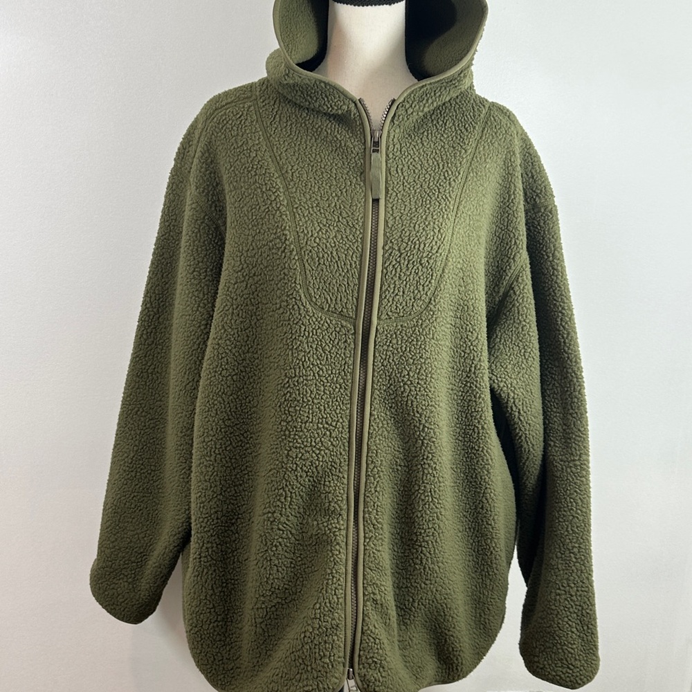 Everlane Olive Green Sherpa Hoodie